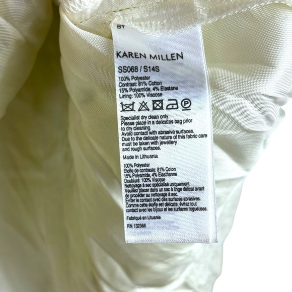 KAREN MILLEN NEON YELLOW KNIFE PLEATE LACE BANDED WAIST KNEE LENGTH SKIRT - Picture 10 of 10